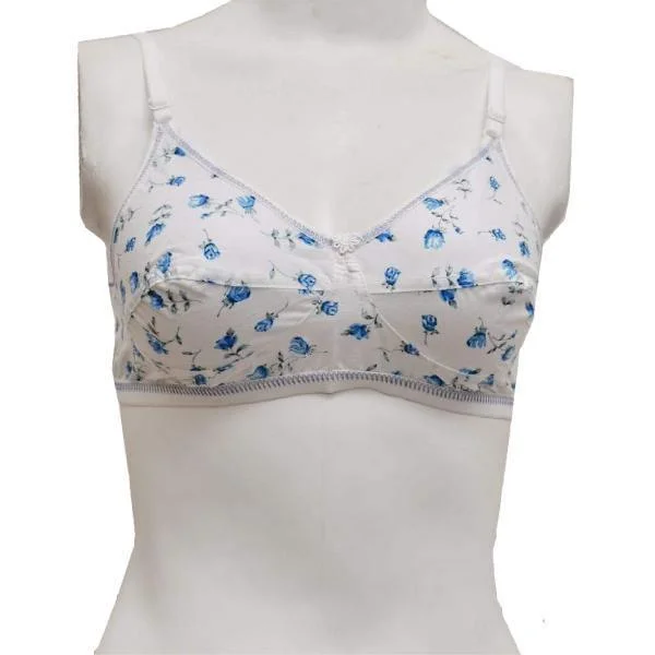 Cotton Woven Floral Bra Comfort Fit Bralette