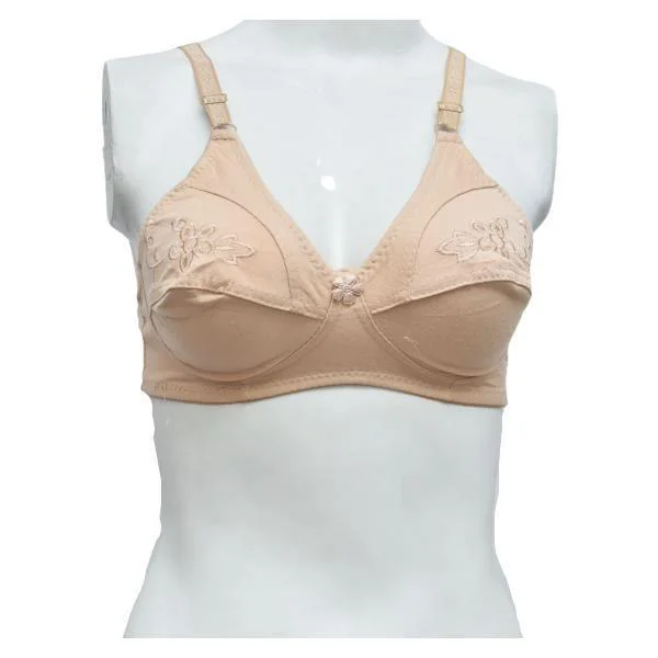 Embroidered Everyday Cotton Bra Elegant Silk Bra