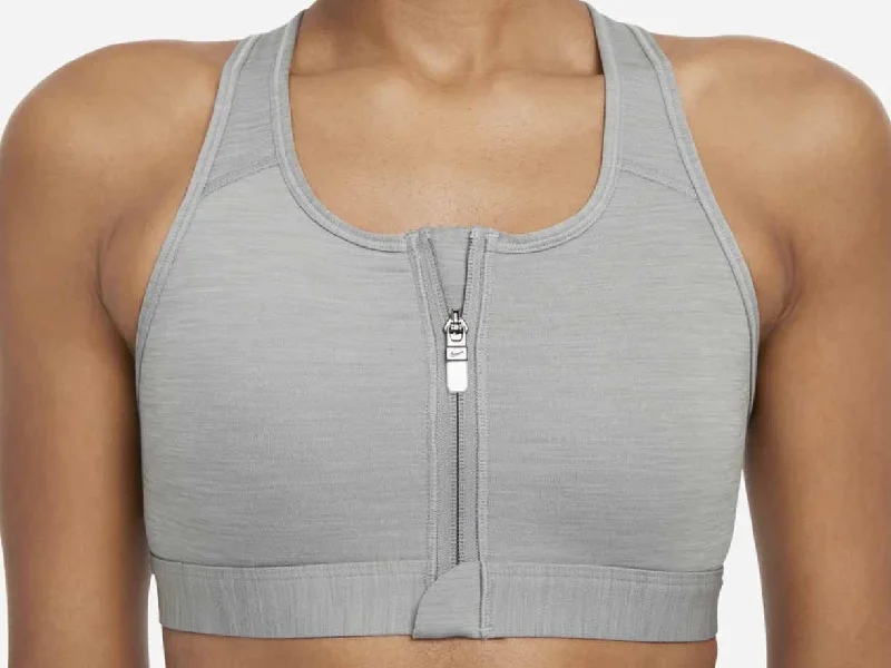 Women's Nike Swoosh Zip Sports Bra - DD1205-073 Breathable Wireless Bra