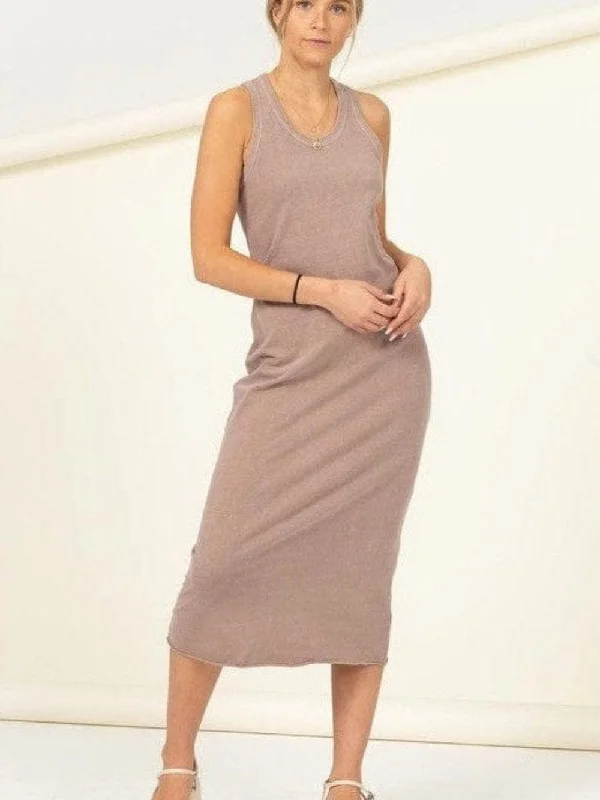 Oh-So Comfy Sleeveless Midi Dress Stylish Satin Midi Dress