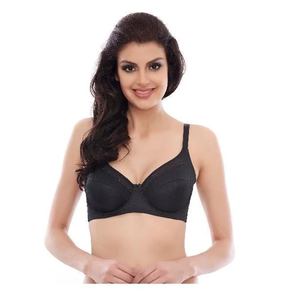 Plus Size Full-Coverage Bra With Side Shaping Panels Elegant Cotton Bra