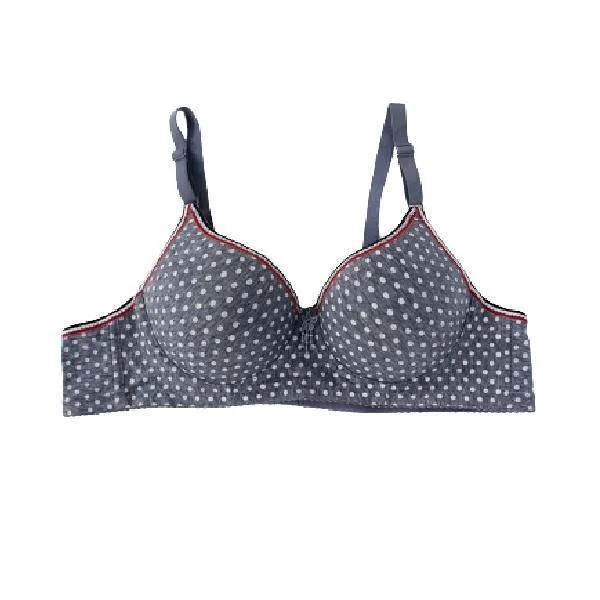 Women Underwired Bra Polka Dots Demi Cup Fashion Bra Soft Comfortable Bra Smooth Push-Up Bra