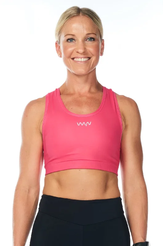 racergirl racerback sports bra - raspberry Lace Back Bra