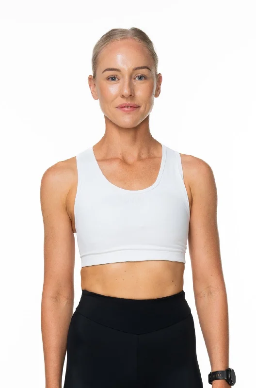 Women's WYN Active Racergirl Racerback Sports Bra - White Wireless Push-Up Bra