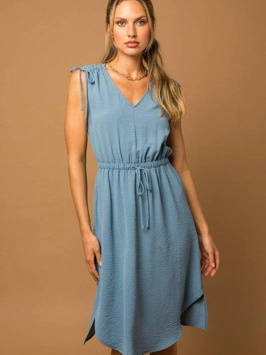 Simply Beautiful Ruched Midi Dress Trendy Off-Shoulder Button Midi Dress