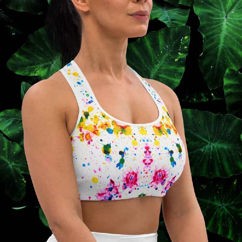 Holi theme sports bra, lioness-love Simple Wireless Bra