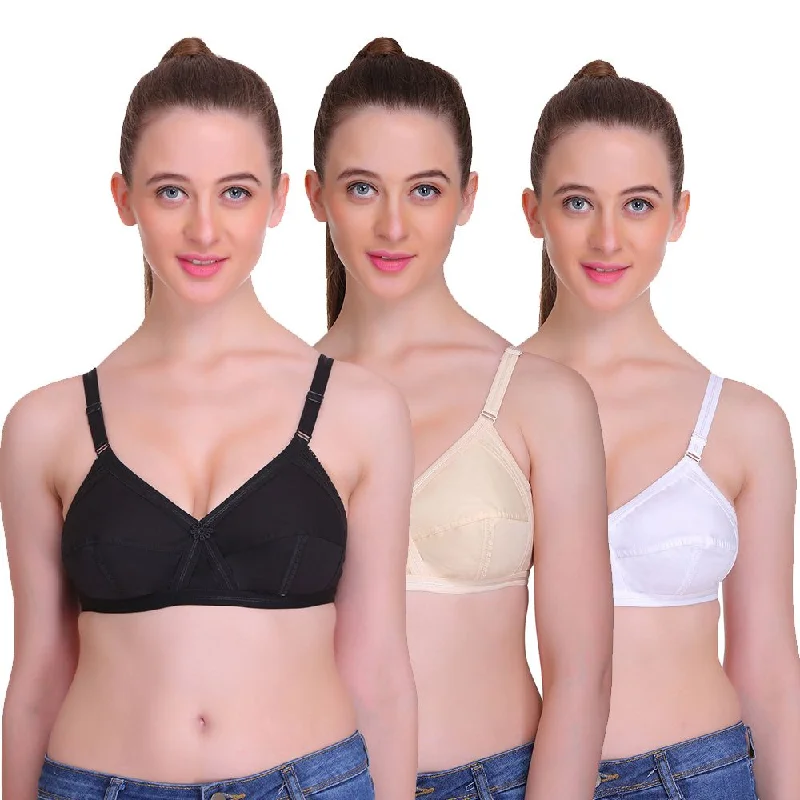 T.T. Women Desire Bra Black Beige White Soft Padded Bralette