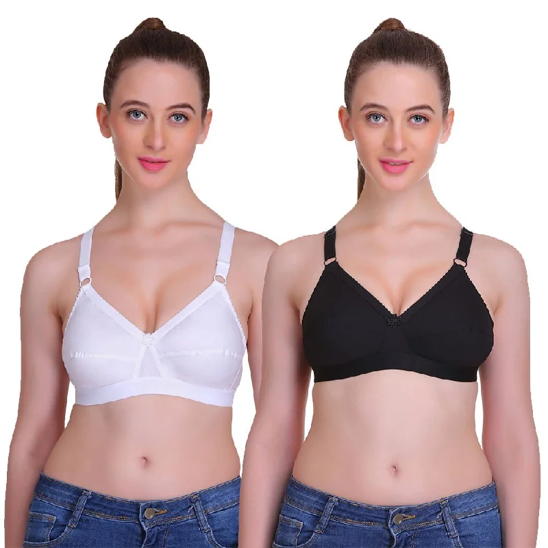 T.T. Women Desire Bra Black White Push-Up Wireless Bra