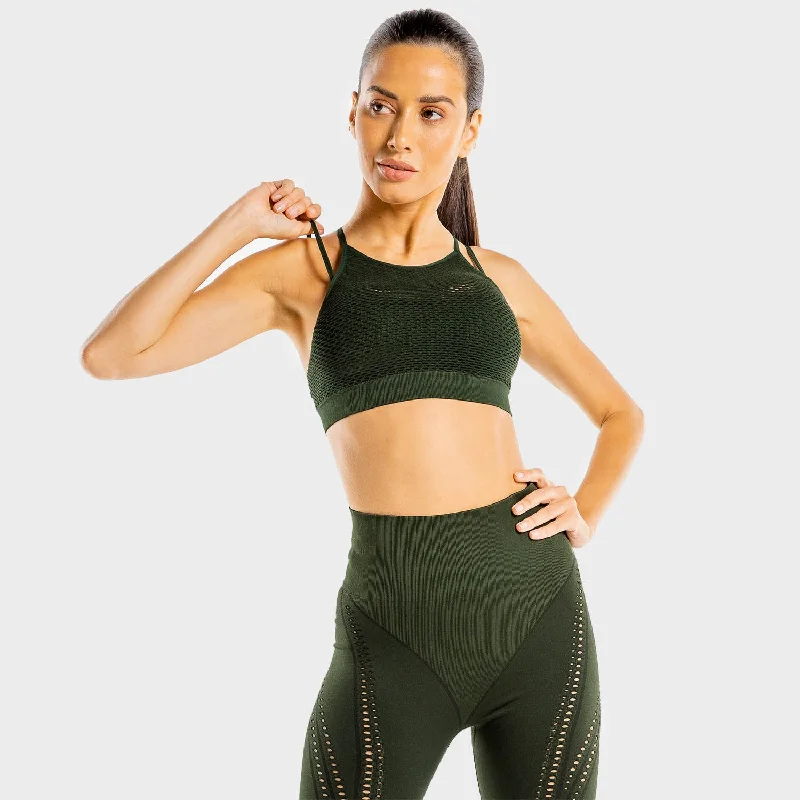 Ultra Sports Bra - Khaki Wireless Push-Up Bra