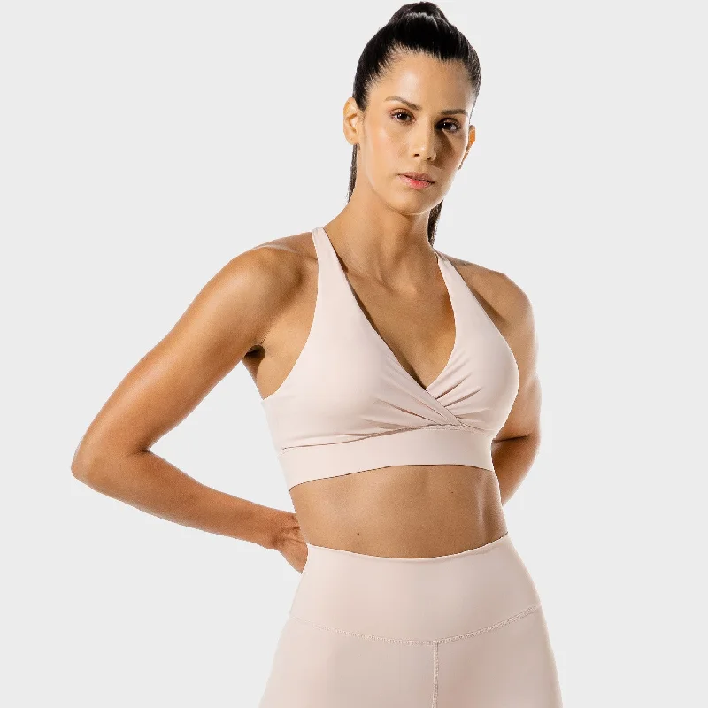 Women's Fitness - Wrap Sports Bra - Peachy Keen Comfortable Lounge Bra