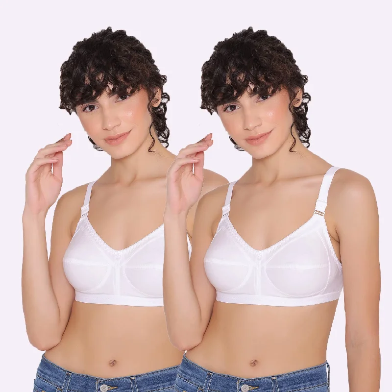 Women's full coverage cotton bra (Pack of 2) -BELLA Wireless Push-Up Bra