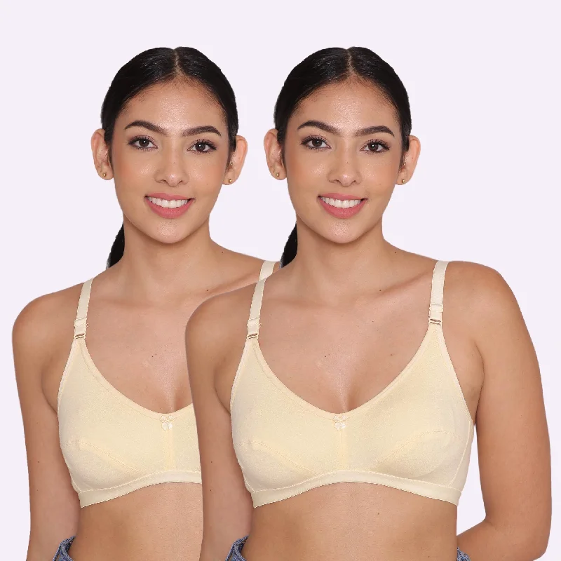 Women's Non Padded Non-Wired Regular Bra-Paris Combo of 2 Comfortable Bralette Style