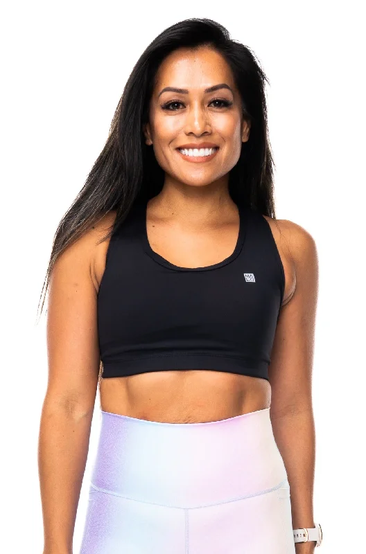 WYN by MALO racergirl bra w/pocket - black Stretchy Wireless Bra