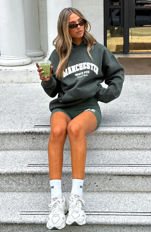 Decade Classics Global Oversized Hoodie Forest Green Hoodie with Puffed Sleeves Voluminous Trendy