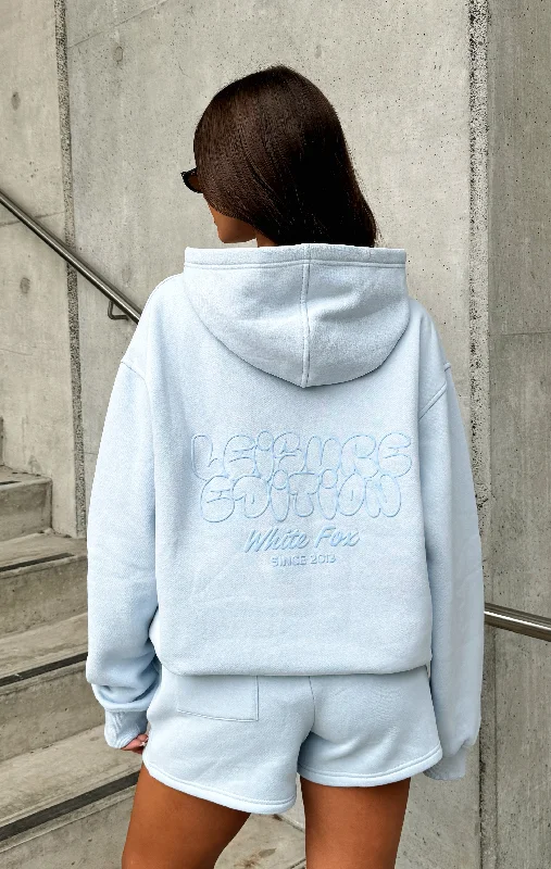 Leisure Edition Oversized Hoodie Baby Blue Hoodie Sweatshirt Pullover