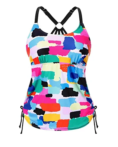 Modest Coverage & Comfort Tankini Top Womens Tankini Swim Top-Aqua Classic Two-Piece Bikini Modest Coverage & Comfort Tankini Top Womens Tankini Swim Top-Aqua Classic Two-Piece Bikini