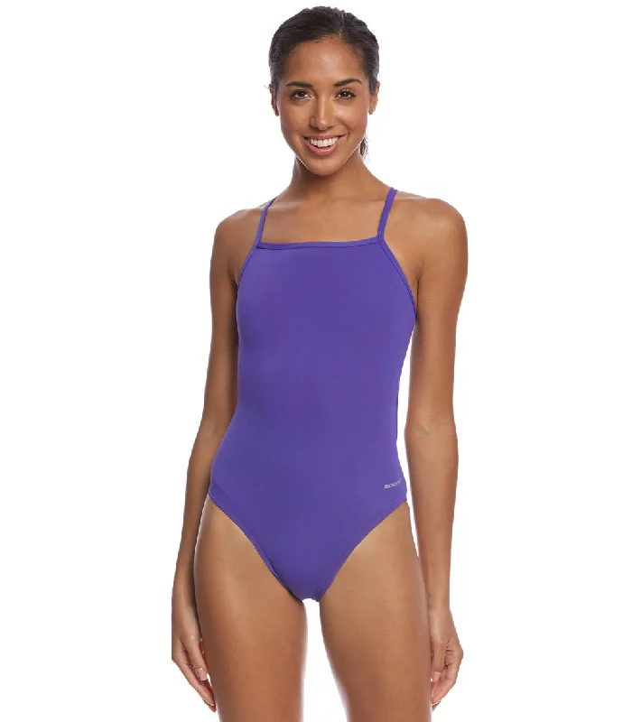 Sporti HydroLast Solid Thin Strap One Piece Swimsuit (22-44) Purple Sporty Swimwear Bottoms Sporti HydroLast Solid Thin Strap One Piece Swimsuit (22-44) Purple Sporty Swimwear Bottoms