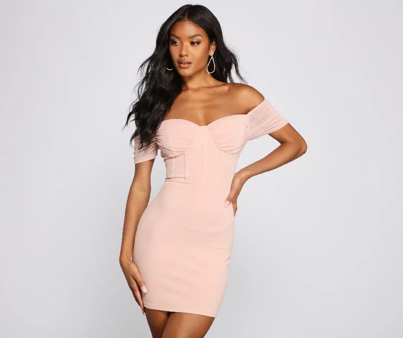 Sweet And Stylish Off-The-Shoulder Mini Dress Stylish Button-Down Mini Dress