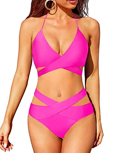 High Leg Bikini For Women High Waisted Bikini Push Up Swimsuit-Neon Pink Swimsuit with Skirt High Leg Bikini For Women High Waisted Bikini Push Up Swimsuit-Neon Pink Swimsuit with Skirt