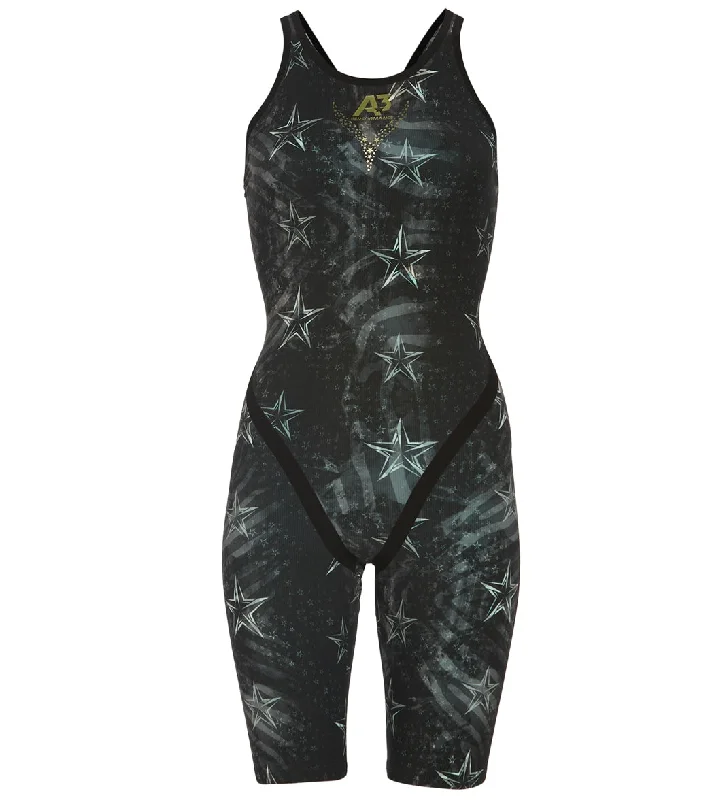 A3 Performance Women's Phenom Powerback Tech Suit Swimsuit Black Vintage Swimwear Look