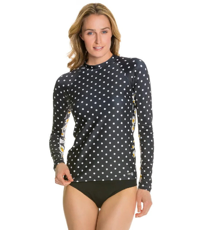 EQ Swimwear Dots Long Sleeve Rashguard Dots Swimsuit with Skirt