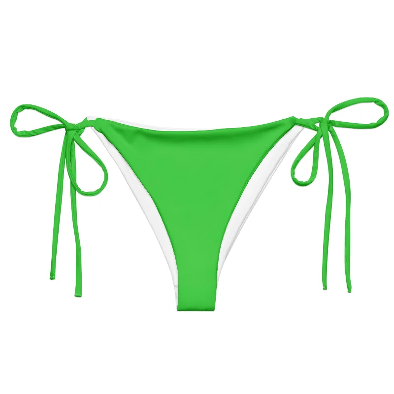 Lime Green String Bikini Swimsuit Bottoms Fun Pattern Swimsuit