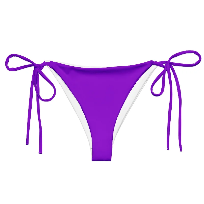 Purple String Bikini Swimsuit Bottoms Trendy Swimwear Set