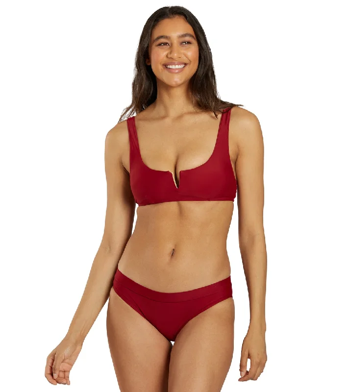 Sporti Active Hipster Workout Bikini Swim Bottom Nutmeg Shiny One-Piece Swimsuit