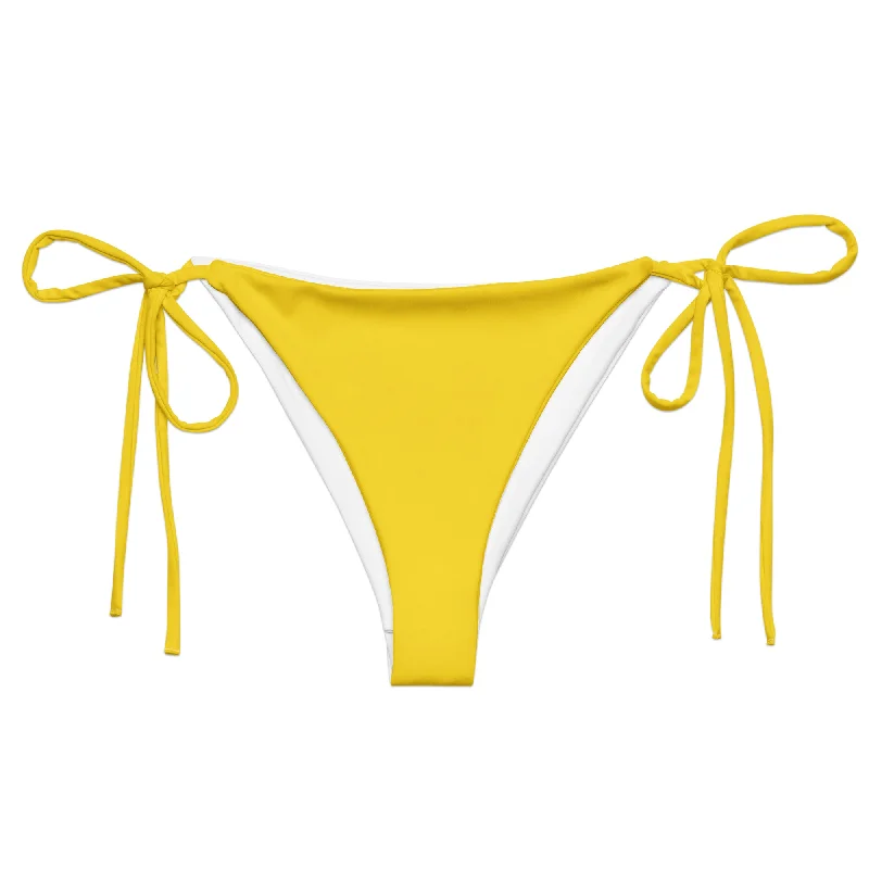 Yellow String Bikini Swimsuit Bottoms Comfortable Swim Dress