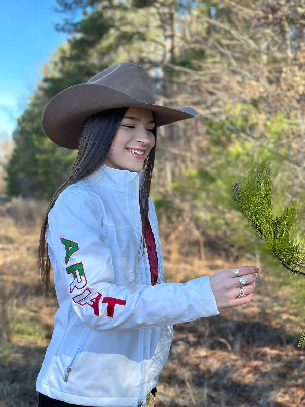 ARIAT JACKET FOR WOMEN WHITE/BLANCO TEAM MEXICO Fitted Jacket Loose Jacket Oversized Jacket ARIAT JACKET FOR WOMEN WHITE/BLANCO TEAM MEXICO Fitted Jacket Loose Jacket Oversized Jacket