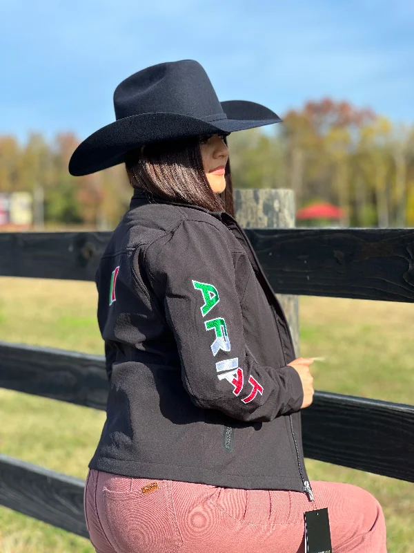 ARIAT JACKETS FOR WOMEN BLACK TEAM MEXICO Tailored Jacket Straight Jacket A-Line Jacket ARIAT JACKETS FOR WOMEN BLACK TEAM MEXICO Tailored Jacket Straight Jacket A-Line Jacket