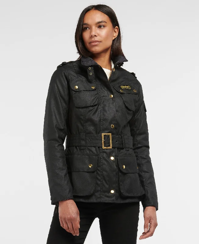 Barbour International Ladies Wax Jacket - Black Rayon Fabric Velvet Fabric Corduroy Fabric Barbour International Ladies Wax Jacket - Black Rayon Fabric Velvet Fabric Corduroy Fabric