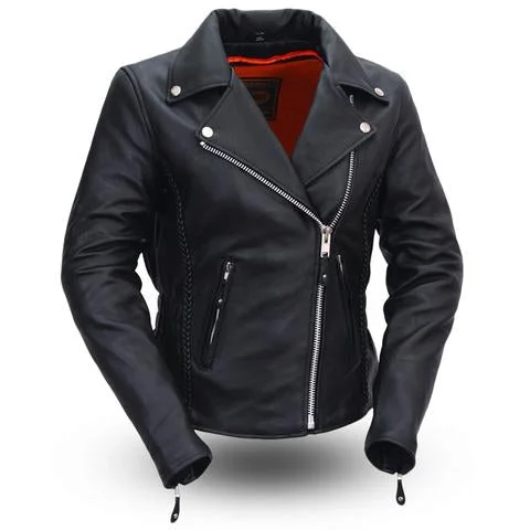 FIL103MNZ | Allure - Women's Motorcycle Leather Jacket Insulated Jacket Fitted Jacket Loose Jacket FIL103MNZ | Allure - Women's Motorcycle Leather Jacket Insulated Jacket Fitted Jacket Loose Jacket