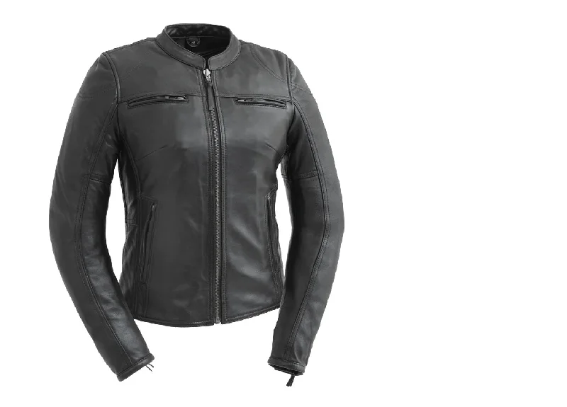 FIL190CDMZ | Supastar - Women's Motorcycle Leather Jacket Front Pockets Side Pockets Patch Pockets FIL190CDMZ | Supastar - Women's Motorcycle Leather Jacket Front Pockets Side Pockets Patch Pockets