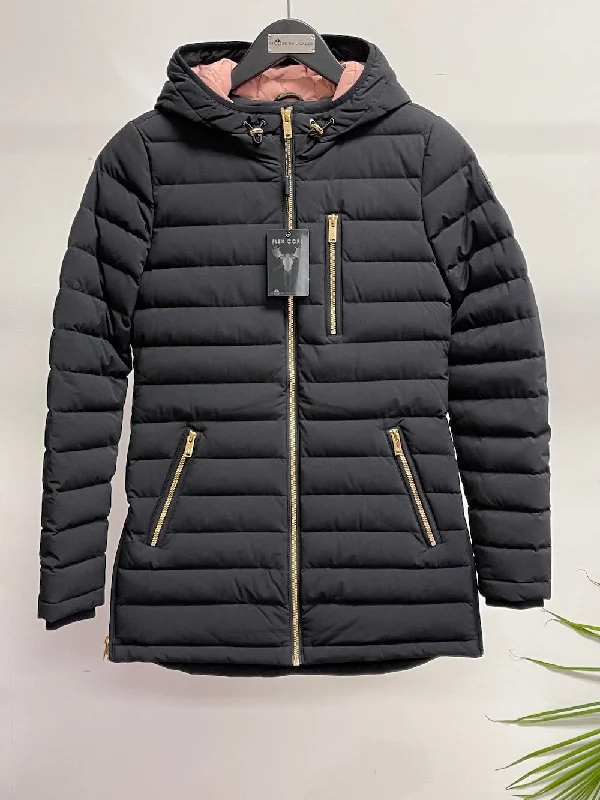 MOOSE KNUCKLES WOMEN RCKCLIFF JACKET 2 Black Nylon Fabric Polyester Fabric Spandex Fabric MOOSE KNUCKLES WOMEN RCKCLIFF JACKET 2 Black Nylon Fabric Polyester Fabric Spandex Fabric