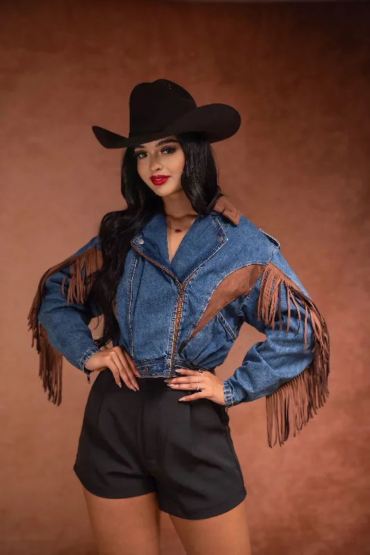 Rock & Roll Denim Indigo & Suede Fringe Jacket BW92D04921 TC Notch Collar Jacket Peter Pan Collar Jacket Cowl Neck Jacket Rock & Roll Denim Indigo & Suede Fringe Jacket BW92D04921 TC Notch Collar Jacket Peter Pan Collar Jacket Cowl Neck Jacket