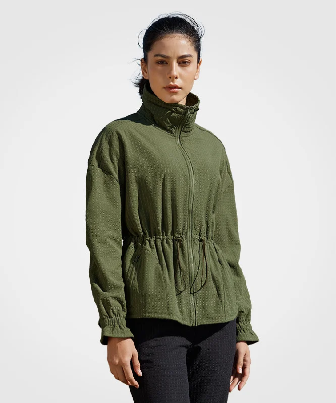 Shift Textured Drawstring Waist Fleece lined Jacket | Women's Sports Jacket Satin Jacket Silk Jacket Chiffon Jacket Shift Textured Drawstring Waist Fleece lined Jacket | Women's Sports Jacket Satin Jacket Silk Jacket Chiffon Jacket