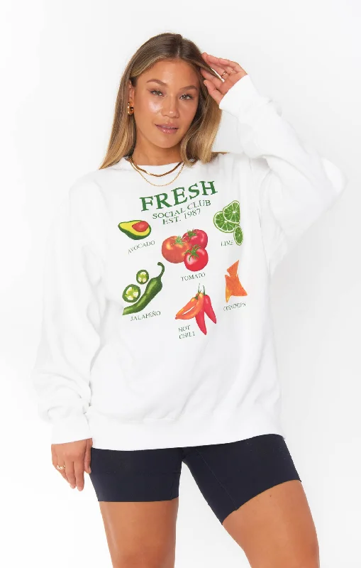 Stanley Sweatshirt ~ Fresh Graphic Hoodie with Batwing Sleeves Loose Dramatic