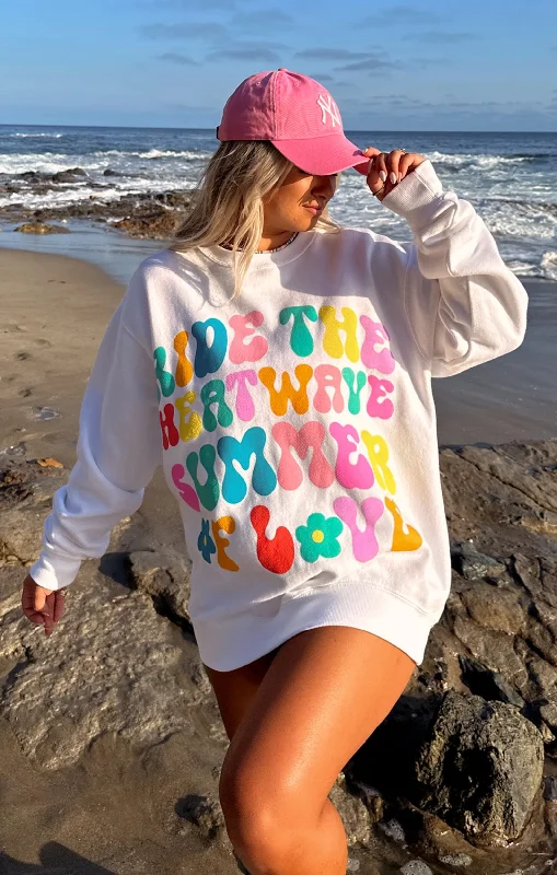 Stanley Sweatshirt ~ Summer of Love Graphic Hoodie with Rolled Sleeves Casual Relaxed