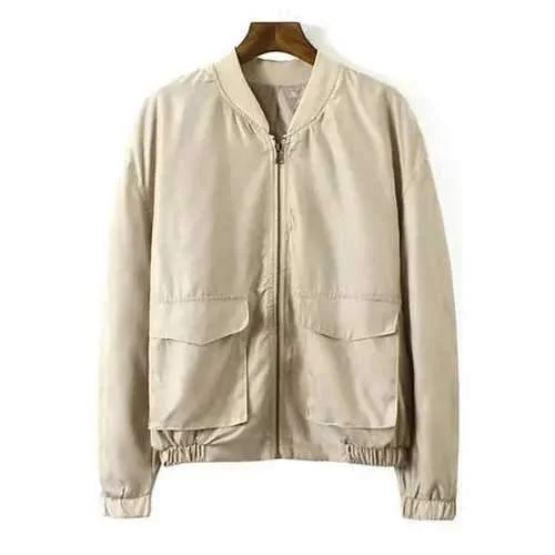 Fashionable Stand-Up Collar Back Eagle Pattern Long Sleeve Jacket For Women - Khaki S Appliqued Jacket Beaded Jacket Sequined Jacket Fashionable Stand-Up Collar Back Eagle Pattern Long Sleeve Jacket For Women - Khaki S Appliqued Jacket Beaded Jacket Sequined Jacket
