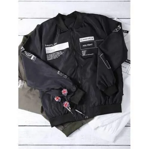Stand Collar Zip Up Geometric Print Jacket - Black L A-Line Jacket Boat Neck Shawl Collar Stand Collar Zip Up Geometric Print Jacket - Black L A-Line Jacket Boat Neck Shawl Collar