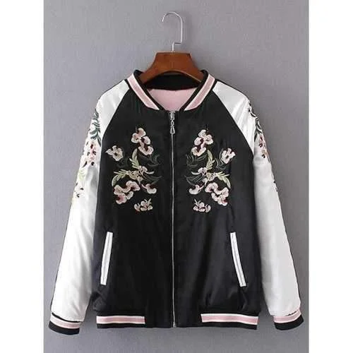 Embroidered Insider Wear Padded Baseball Jacket - Black Xs Oversized Jacket Tailored Jacket Straight Jacket Embroidered Insider Wear Padded Baseball Jacket - Black Xs Oversized Jacket Tailored Jacket Straight Jacket