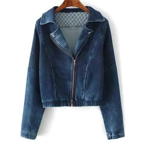 Lapel Collar Argyle Inclined Zipper Denim Jacket - Deep Blue S Toggled Jacket Drawstring Jacket Belted Jacket Lapel Collar Argyle Inclined Zipper Denim Jacket - Deep Blue S Toggled Jacket Drawstring Jacket Belted Jacket