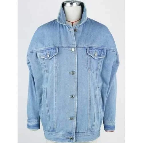 Drop Shoulder Loose Jean Jacket - Light Blue S Tailored Jacket Straight Jacket A-Line Jacket Drop Shoulder Loose Jean Jacket - Light Blue S Tailored Jacket Straight Jacket A-Line Jacket