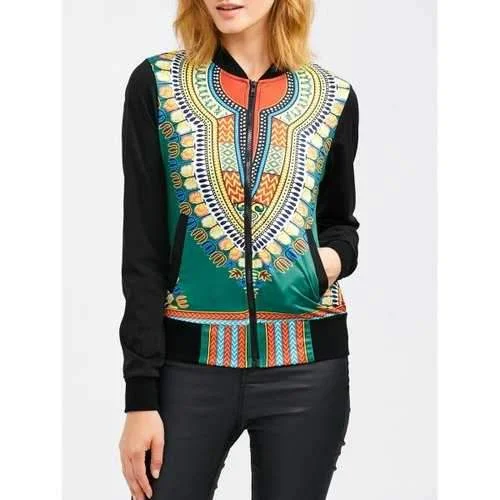 Zip Up Tribal Print Baseball Jacket - Green S V-Neck Jacket Boat Neck Jacket Square Neck Jacket Zip Up Tribal Print Baseball Jacket - Green S V-Neck Jacket Boat Neck Jacket Square Neck Jacket