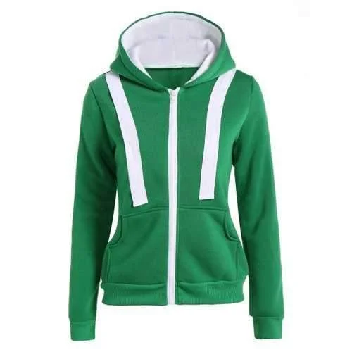 Hooded Contrast Zip Up Jacket - Green Xl Chenille Jacket Brocade Jacket Lace Jacket Hooded Contrast Zip Up Jacket - Green Xl Chenille Jacket Brocade Jacket Lace Jacket