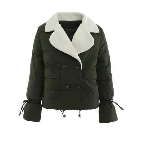 Fleece Lined Padded Jacket - Army Green One Size Zippered Jacket Buttoned Jacket Snapped Jacket Fleece Lined Padded Jacket - Army Green One Size Zippered Jacket Buttoned Jacket Snapped Jacket