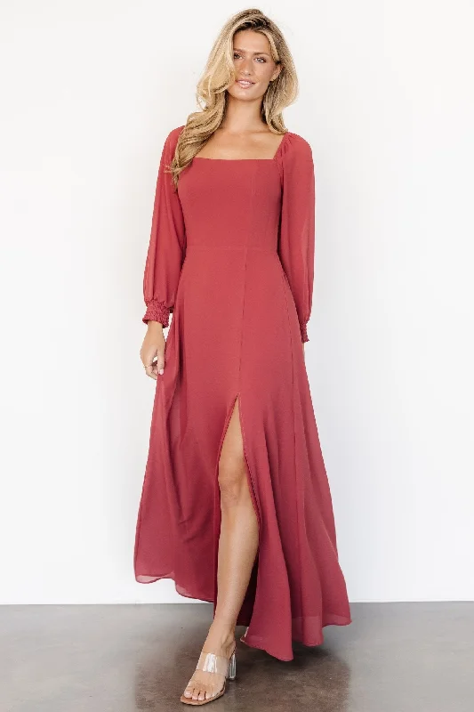 Giselle Maxi Dress | Terracotta Elegant Boho Maxi Dress