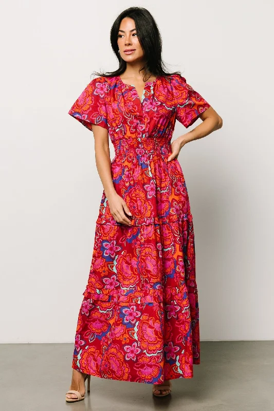 Palmer Tiered Maxi Dress | Multi Floral Fashionable Sleeveless Maxi Dress