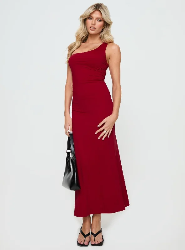 Smithy Maxi Dress Red Chic Off-Shoulder Maxi Dress